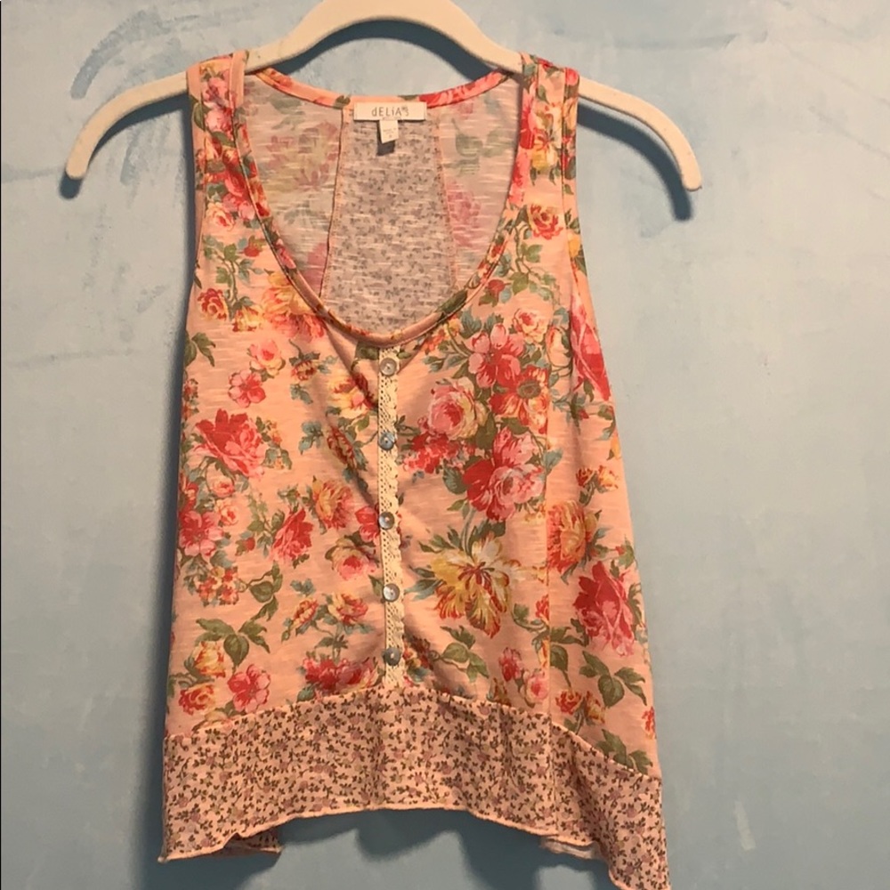 Pink Pattern Tank Top